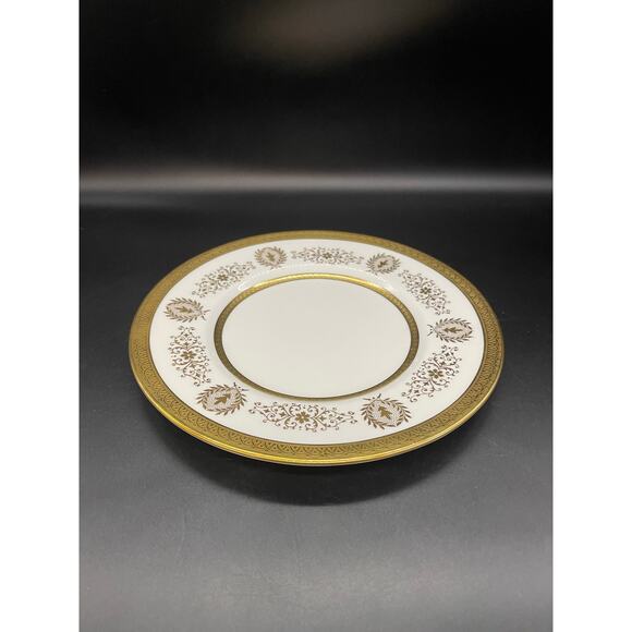 Coalport Lady Anne Salad Plate with Gold Encrusted Bands & Scrolls Bone China - Picture 3 of 6